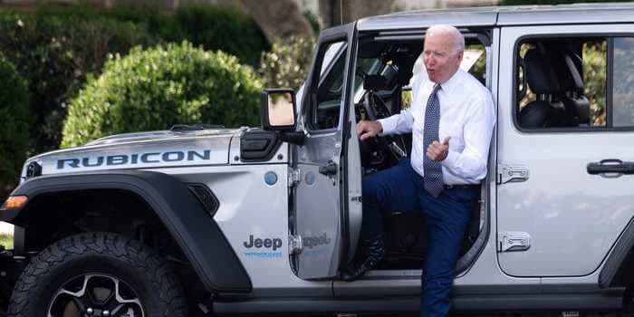 Biden loves test-driving fast electric cars, but his snub of Tesla shows he loves unions more