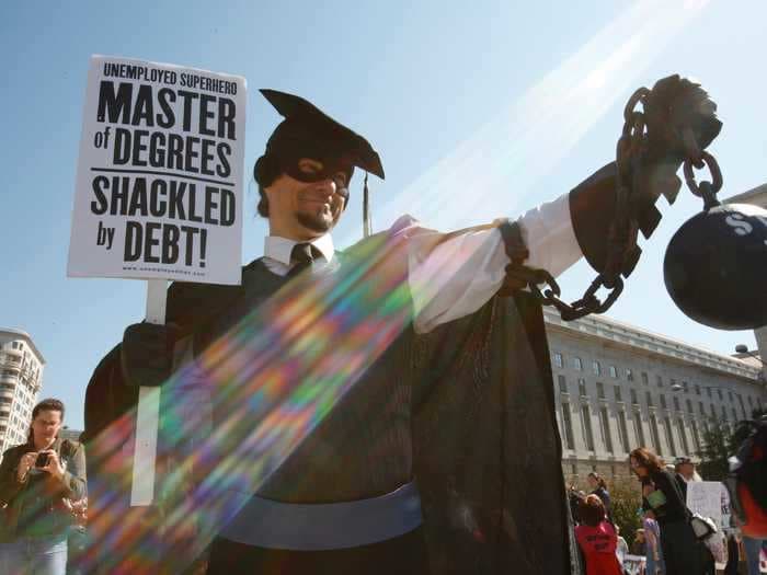 Drowning in student debt is like being underwater on your mortgage, but there's nothing like foreclosure for student loans