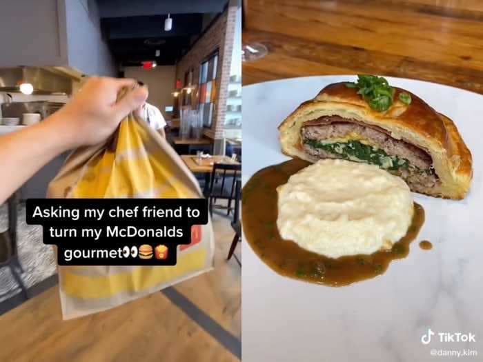 A chef's McDonald's hack went viral on TikTok after he turned a burger and fries into a gourmet dinner