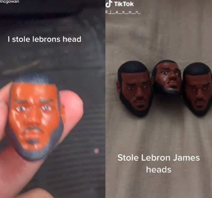 TikTok users are stealing the heads off of 'Space Jam' Lebron James figures