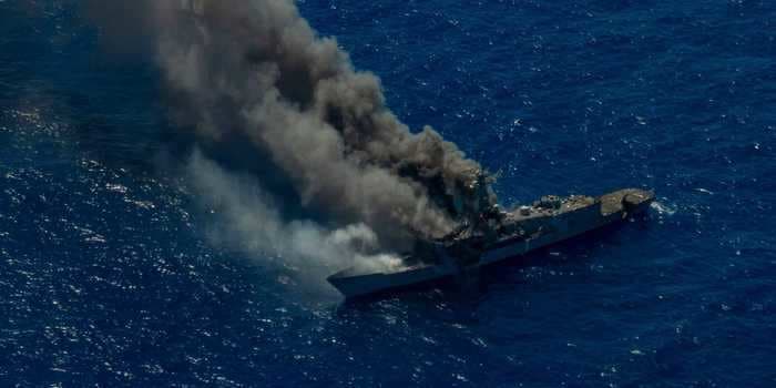 PHOTOS: The US military obliterated a missile frigate, showing off how it could sink enemy ships in a war