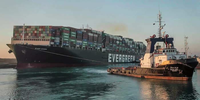 The Ever Given container ship is traveling back through the Suez Canal 4 months after beaching itself in the waterway and jamming global shipping traffic