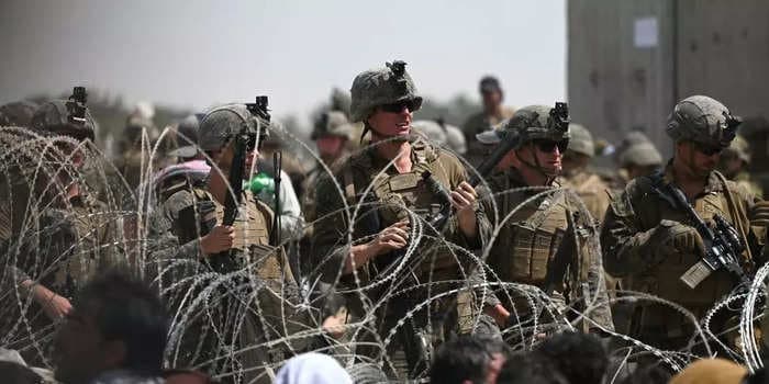 VIDEO: Here's what US troops saw when thousands of Afghans flooded the airport in Kabul desperately looking for a way out