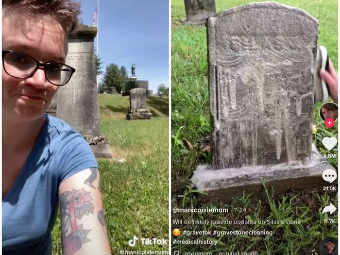 A New England woman says cleaning graves and giving the dead their names back is her 'therapeutic' outlet