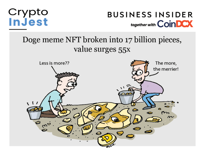 Doge meme NFT's value flies from $4 million to $220 million overnight after getting split into 17 billion pieces