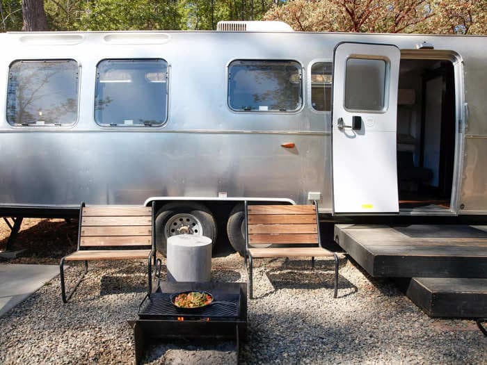 A chain of luxury campgrounds is turning Airstream trailers into hotel rooms - see inside