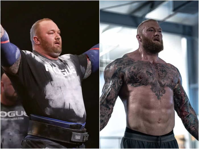 'The Mountain' says he lost 120 pounds by eating 5 high-protein meals a day. Here's what he dishes up.