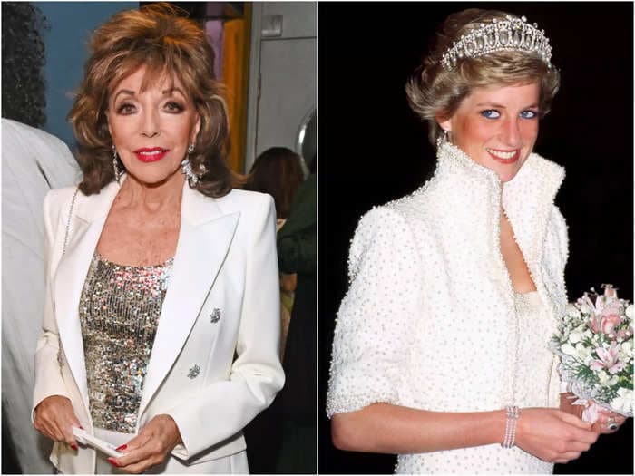 Joan Collins says Princess Diana bumped into her at a restaurant and told her she had 'the most boring lunch' with a king