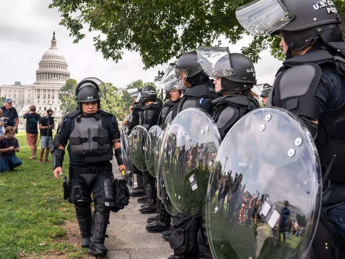 A rally held in DC in support of the January 6 defendants drew small crowds but plenty of police and media, despite Trump's support