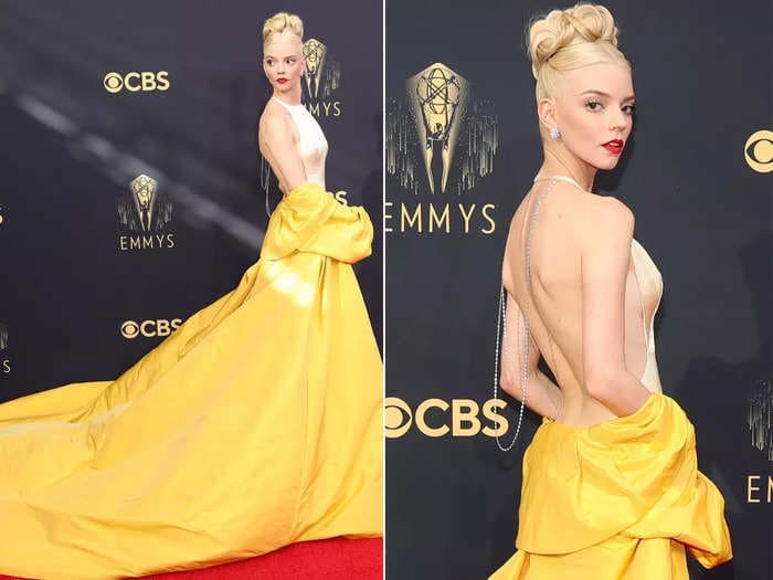 Anya Taylor-Joy stunned in a slinky backless dress on the Emmys red carpet