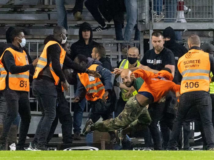 A wild night of on-pitch fights, wonder goals, and fan brawls unfolded in France's top soccer league