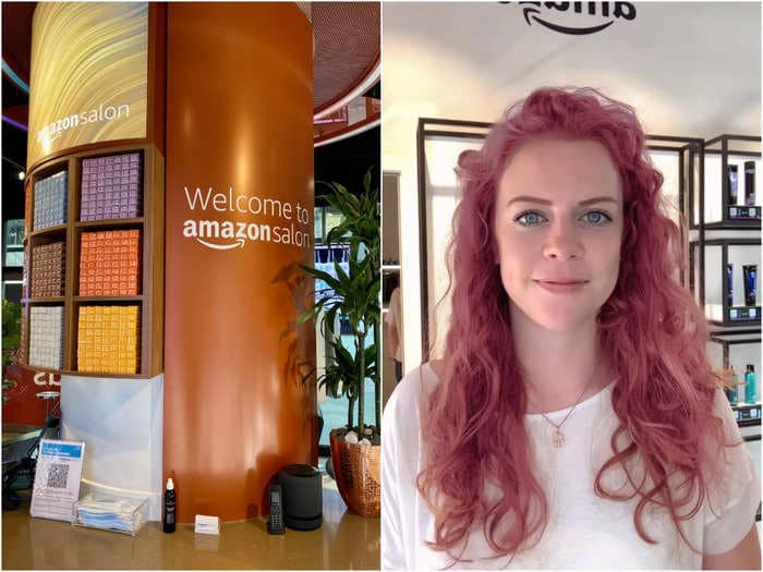 I went to Amazon's high-tech hair salon and virtually dyed my hair pink - then got the best haircut I've ever had