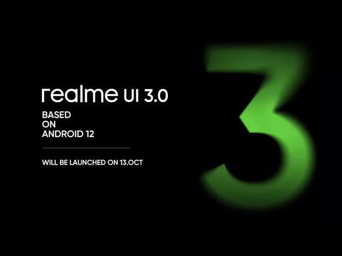 Realme UI 3.0 with Android 12 to launch on October 13 – these phones will get it first