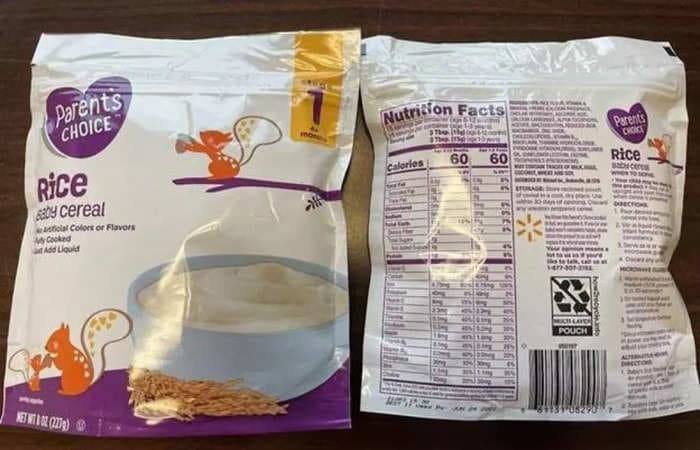 Baby cereal sold at Walmart recalled due to high levels of arsenic