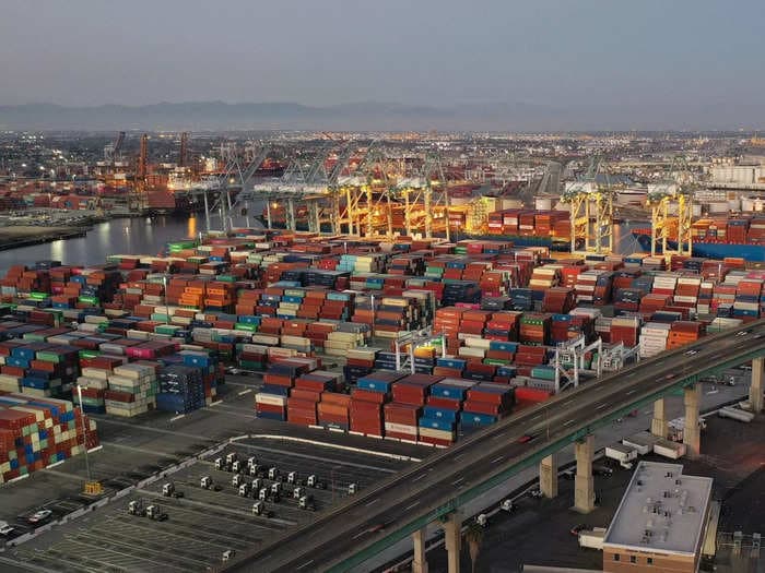 There's a record 100 ships floating off ports in Southern California despite Biden's 24/7 schedule