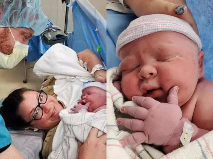 See photos of the 14-pound baby boy who was a 'celebrity' at the hospital after he arrived 2 weeks early