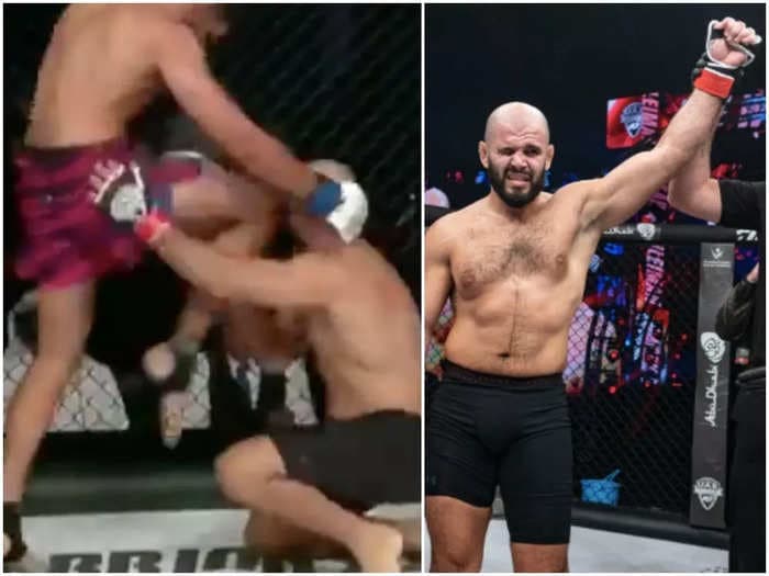 A wildly illegal knee strike resulted in a disqualification loss after an MMA fighter couldn't continue