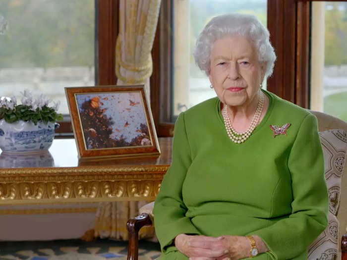 Queen Elizabeth wore a neon green dress and a butterfly brooch with a special hidden meaning during a speech to world leaders