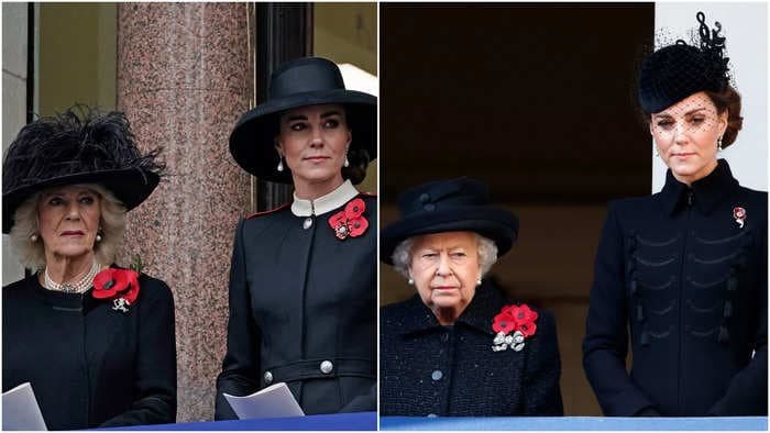 Kate Middleton stands in Queen Elizabeth's place at Remembrance Sunday service after monarch suffers sprained back