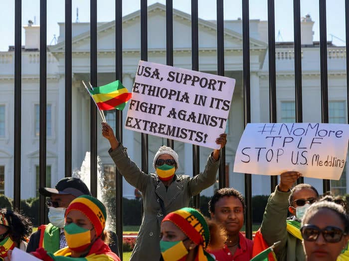 Protestors call out Joe Biden's foreign policy in Ethiopia while its diaspora remains divided over civil war