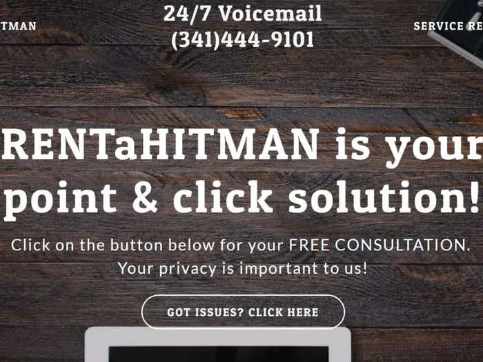 This fake RentAHitman website has been receiving actual requests to take down people
