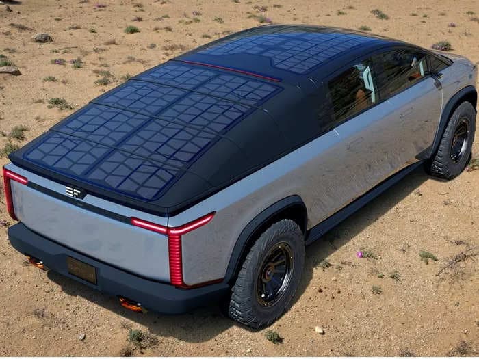 This electric and solar truck is a Tesla CyberTruck look-alike, and it’s coming out in 2025