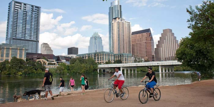 A color-coded map shows why Austin is fast becoming one of the least affordable cities in the US: Boomers have zoned most of the city like an exclusive suburb