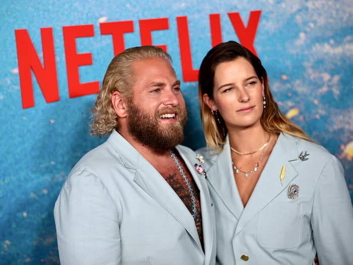 Jonah Hill and Sarah Brady turned heads in matching powder-blue suits for their red-carpet debut as a couple