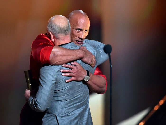 Dwayne 'The Rock' Johnson and Jeff Bezos' bald bromance was on full display at the People's Choice Awards