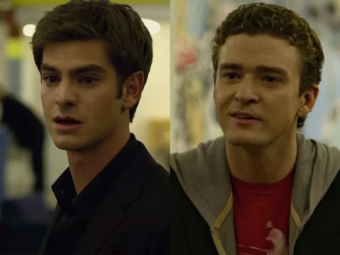Andrew Garfield says he had to play it cool while working with Justin Timberlake in 'The Social Network' because he's such a big fan