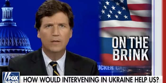 Tucker Carlson accused the GOP of trying to goad the US into war with Russia, the day after he took Putin's side on Ukraine