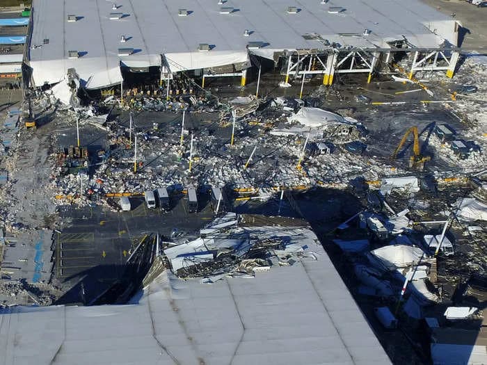 Amazon workers trapped during deadly tornado had just minutes of warning before roof collapsed, company says