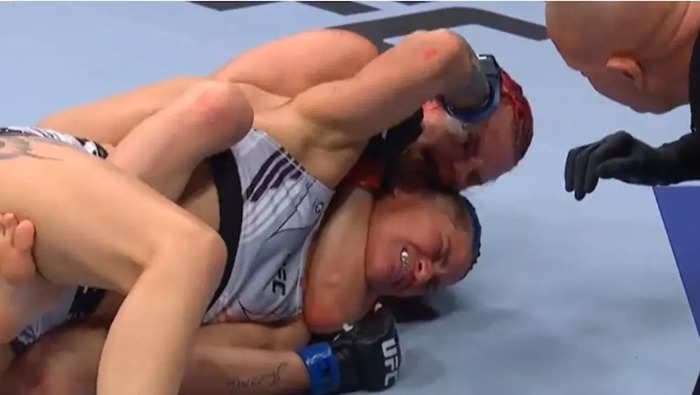 An MMA fighter nicknamed 'Zombie Girl' attracted backlash for desperately trying to gouge her opponent's eyes