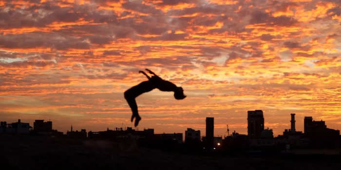 A French parkour group is combating light pollution by using their acrobatic skills to shut off street lights