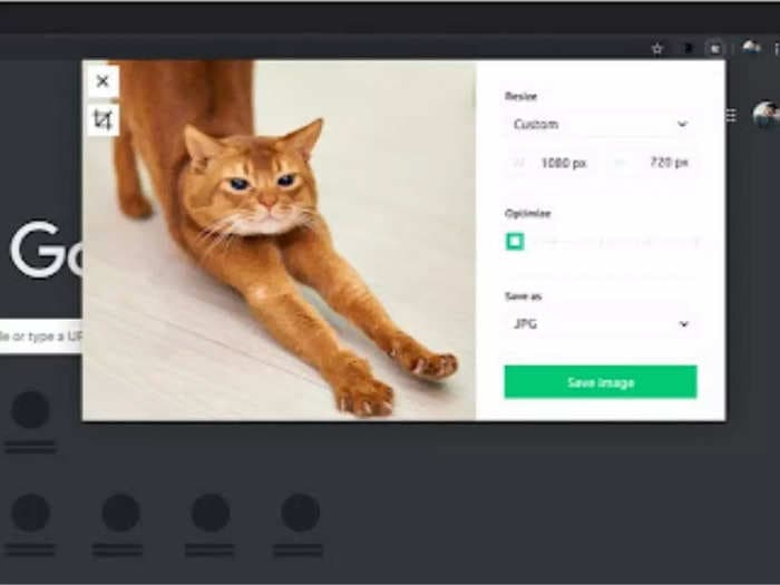 How to resize images directly on Google Chrome