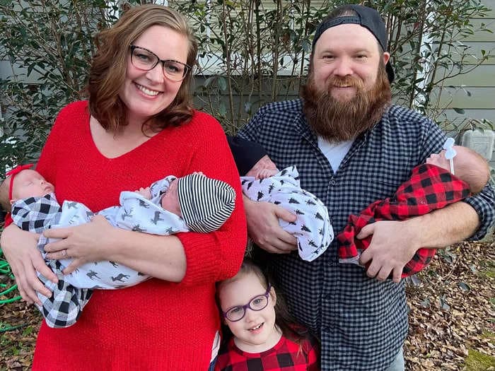 A woman had spontaneous quadruplets. The chances of this happening are one in 1 million, a doctor said.