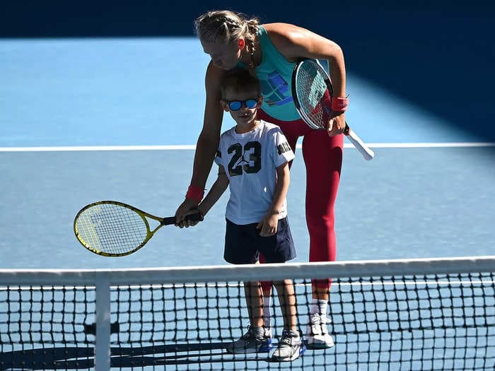 A Grand Slam champ's 5-year-old son stole the show at his mom's Australian Open press conference