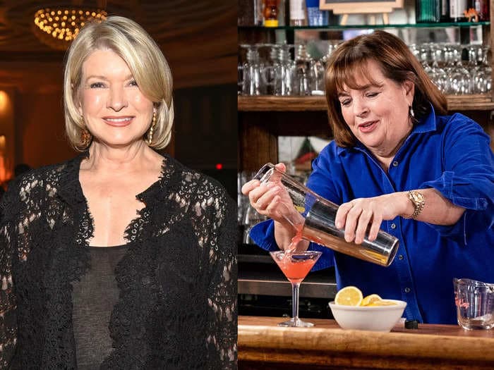 Martha Stewart says Ina Garten's advice to drink 'more large cosmos' during the pandemic is 'not charming'