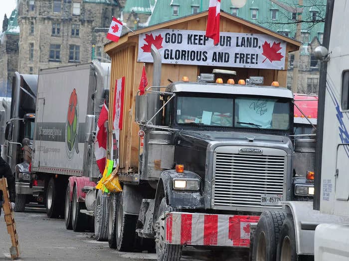 Canada says just as many trucks are entering from the US despite the vaccine mandate for truckers that triggered protests