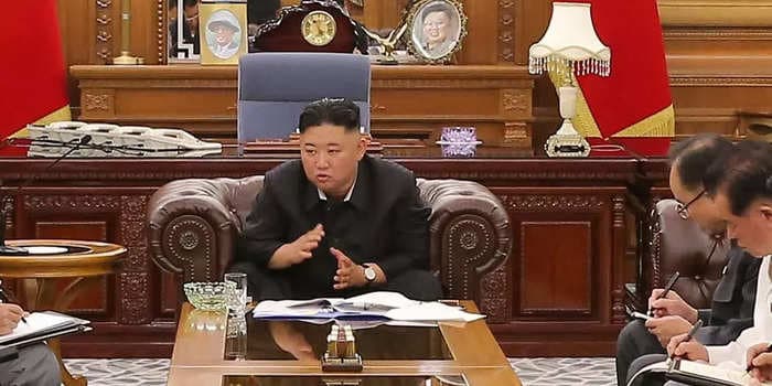 Kim Jong Un can be seen struggling to walk down stairs in a new North Korean propaganda film