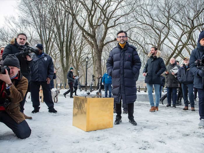 A 410-pound gold cube turned up in Central Park in a reminder of the crypto tungsten craze