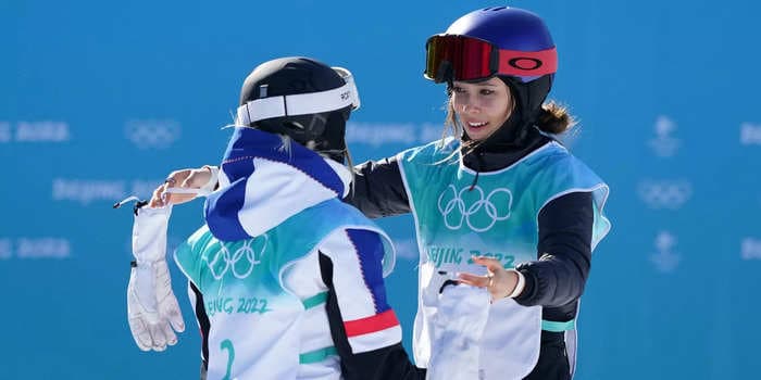 Eileen Gu won a gold medal in the women's big air freestyle, then consoled the silver medalist