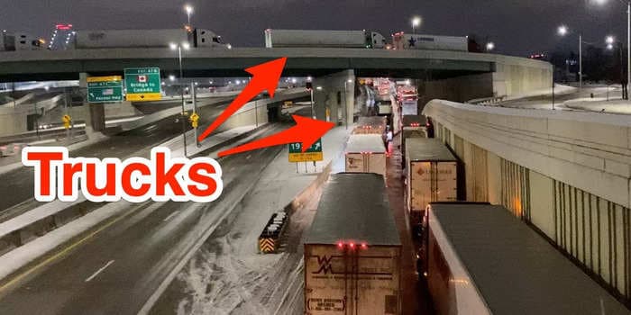 The Ottawa trucker protests over vaccine mandates is causing traffic delays on a major Detroit bridge