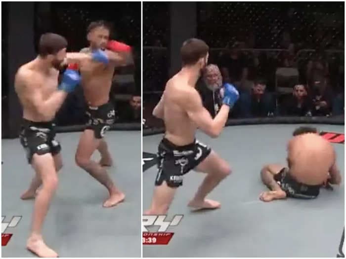 A former UFC veteran was hit so hard at an MMA event he did a flying 180 before hitting the deck