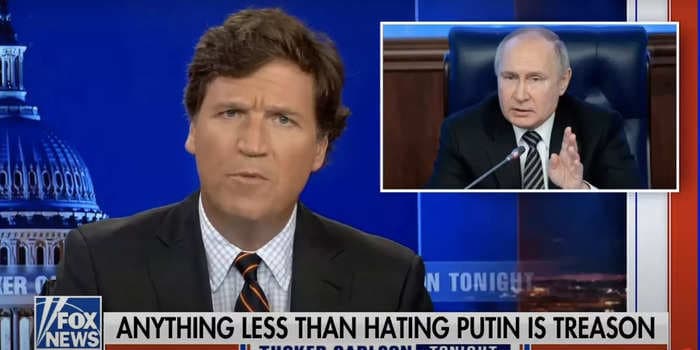 Tucker Carlson echoed Putin's talking points on Fox News, arguing the US should not care about Russia invading Ukraine