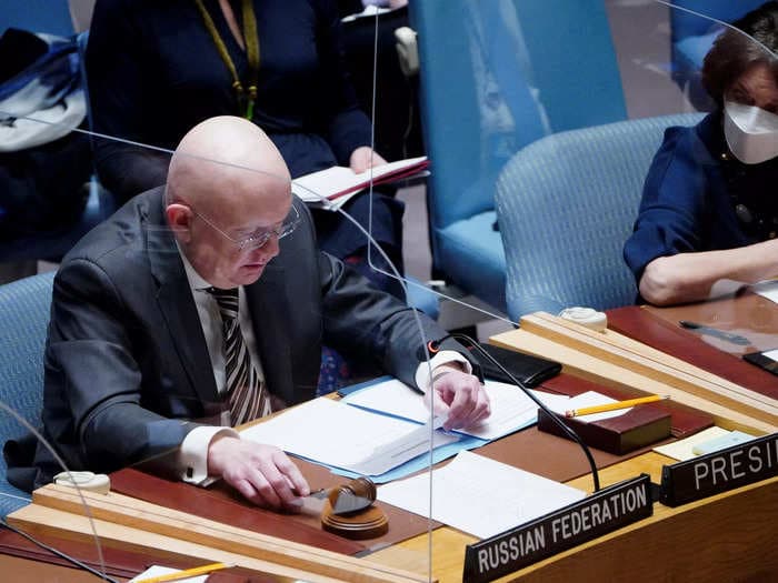 Russia's diplomat was in charge of the UN Security Council meeting as Putin announced an invasion of Ukraine