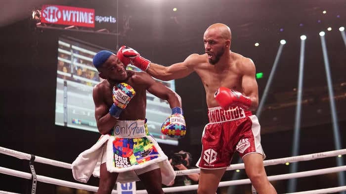 A 30-year-old scored one of the biggest upsets of the year when he flattened American boxer Chris Colbert