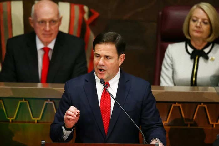 Arizona Republican Gov. Doug Ducey says a GOP senator with ties to white nationalists 'is still better' than a Democrat in office