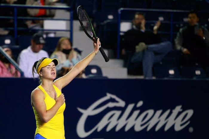 A Ukrainian tennis star choked up over 'terrifying' situation in her home country after her win against a Russian opponent