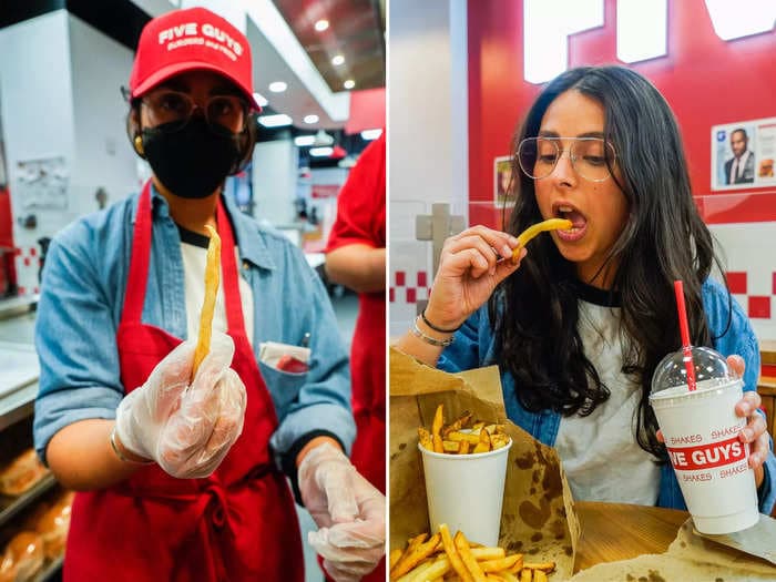 I went behind the scenes at Five Guys to see how its iconic boardwalk-style fries are made